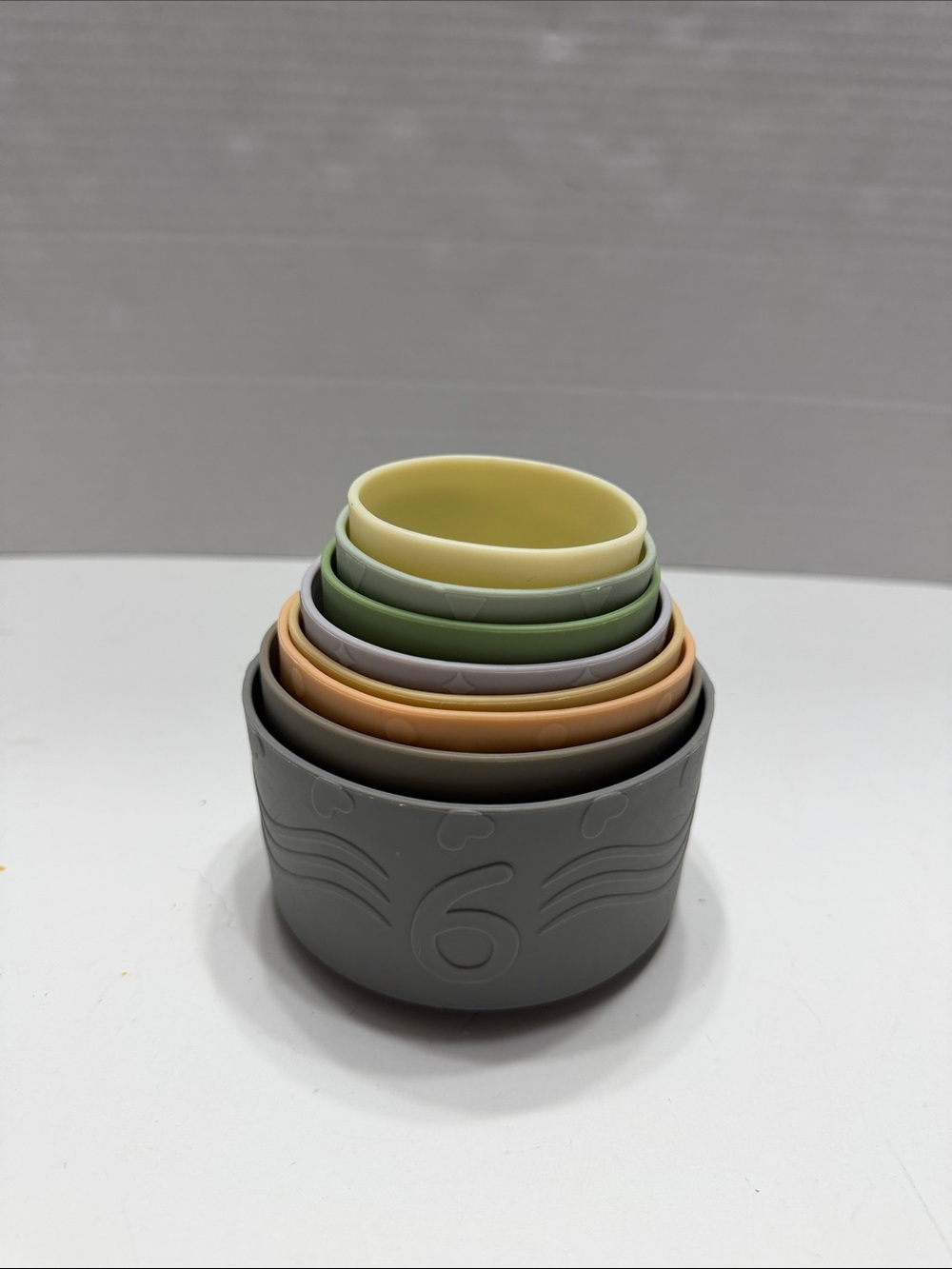 Silicone Stacking Cups Numbers 2-9- Multicolor Nesting Set